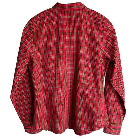 L.L. BEAN Red Plaid Button Up Shirt Long Sleeve 100% Cotton Wrinkle Free Men's S - Picture 2 of 11